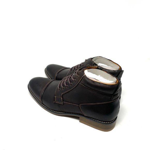 Kunsto Men's Leather Dark Brown Boots US Size 11 - Picture 2 of 6